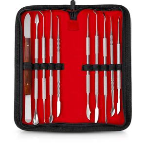 Instruments dentaires, kits dentaires, 10 pièces, acier inoxydable allemand, certifiés CE, poignée ergonomique, outils de sculpture de cire, outils dentaires manuels - Product Image 5
