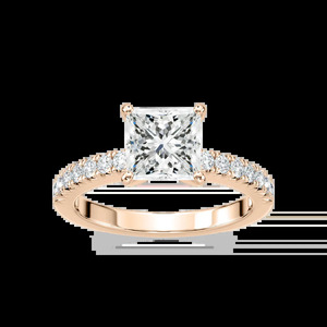 1.50 carat princess cut diamond side stone tigerlilly engagement <b>ring</b> rose <b>gold</b> white <b>gold</b> yellow <b>gold</b> elegant timeless women - Product Image 1