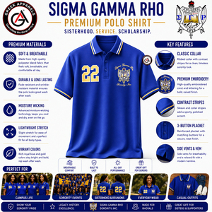 เสื้อเชิ้ตผู้หญิงปักลาย Sigma Gamma Rho Sorority ผ้าฝ้าย 100% ระบายอากาศได้ดี สั่งทำพิเศษ |   ชมรมนักเรียนหญิง SGRHO สไตล์ใหม่ - Product Image 5