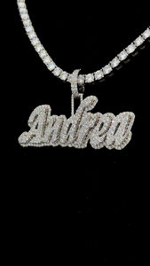 Nouveau nom personnalisé lettre pendentif collier nouvelle mode 925 argent Moissanite unisexe breloques rappeur bijoux glacé lettre bijoux - Product Image 2