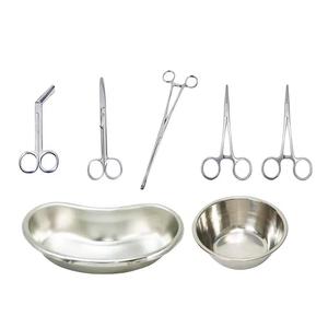 Kit de pansement chirurgical en acier inoxydable pour interventions chirurgicales mineures avec plateau réniforme, bol, forceps et ciseaux - Product Image 6