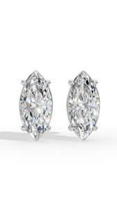 Boucles d'oreilles solitaires élégantes en diamant de laboratoire taille marquise, or 10 carats, bijoux de luxe, fournisseur en gros - Product Image 3