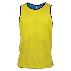 Malla de poliéster de alta gama, sin mangas, amarillo y azul, Reversible, fabricante de la India - Product Image 1