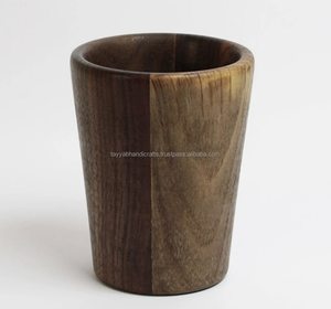 Vino de madera natural y vaso de chupito para café para fiestas Muestra amor y cuidado de la India - Product Image 5