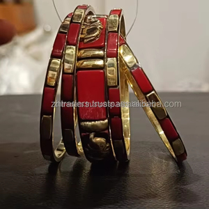 ชุดกำไลข้อมือทองเหลืองแบบดั้งเดิม ทำด้วยมือ ปรับขนาดได้ กำไลแบบเปิด สำหรับลุคคลาสสิกและร่วมสมัย - Product Image 1