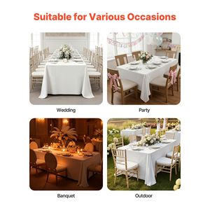 Nappes rectangulaires blanches 60 x 102 pouces, lot de 6, réutilisables et lavables en machine, résistantes aux plis, pour tables - Product Image 4