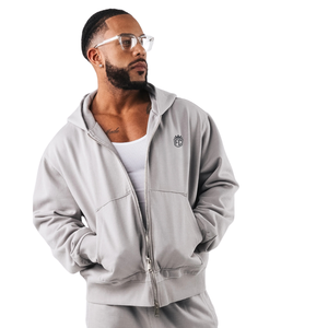 Sudadera con capucha completa para hombre, de algodón y forro polar, estilo casual, chaqueta de streetwear, logotipo personalizado, OEM, venta al por mayor, suministro a granel - Product Image 4