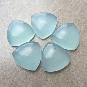 Cabujón de Aguamarina Natural, Forma Trillón, Parte Posterior Plana, Calibrado, Gema Suelta - Product Image 6