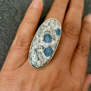 แหวนเครื่องประดับอัญมณีธรรมชาติสีเงิน925 ~ แหวนรูปวงรี ~ เครื่องประดับทำด้วยมือ ~ ของขวัญสำหรับคริสต์มาส ~ แหวน - Product Image 6