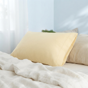 Housse de coussin en coton biologique taille Queen, fermeté moyenne, alternative au duvet, soutien du cou, literie unie - Product Image 1