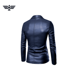 EMPIRE TREND WEARS <b>Men's</b> Black PU Leather Slim Fit Turn-down Collar Waterproof Motorcycle <b>Jacket</b> <b>Smart</b> Casual Winter Wear - Product Image 3