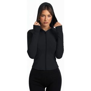 Veste de yoga extensible pour femme, en nylon, athlétique, respirante, légère, avec fermeture éclair, pour l'extérieur - Product Image 5