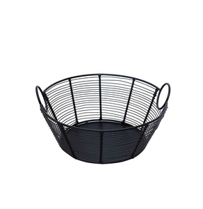 ตะกร้าผลไม้เหล็กเคลือบผงสีดำพร้อมด้ามจับผู้ผลิตส่งตรงจากโรงงาน - Product Image 3