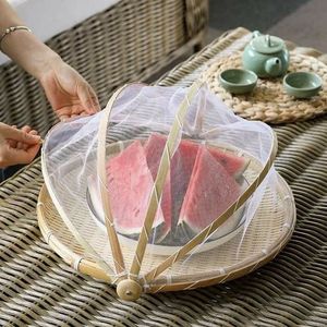 Cesta de bambú hecha a mano de Vietnam, cubierta de alimentos de material natural para mesa de comedor, cocina, pan, frutas y decoración rústica - Product Image 1