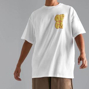 Camisetas de Hombre Recién Llegadas, Estampado Puff, 100% Algodón, Transpirables, Anti-UV, Corte Holgado, Estilo Urbano, Casual, Verano - Product Image 1