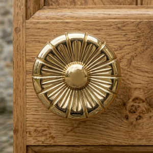 Minerva Crest Luxury Brass <b>Door</b> <b>Knob</b> with Sunburst Design | Premium Gold Finish Cabinet Drawer Wardrobe Handle for Home <b>Decor</b> - Product Image 4