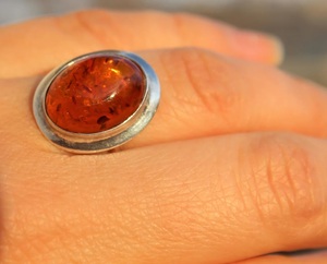 Vente en gros d'ambre de la Baltique, bague en argent sterling 925, pierre précieuse naturelle, bijoux fins - Product Image 1