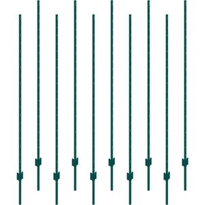Confezione da 10 Pali Metallici a U Robusti da 1,8 Metri, Pali in Acciaio Resistenti per Giardino, Cortile, Prato, Fattorie, Recinzioni, Tralicci e Cancelli - Product Image 1