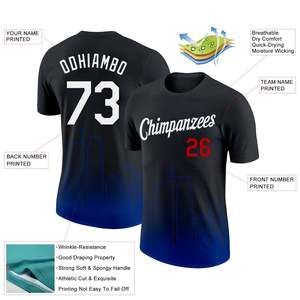Prix d'usine T-shirt d'équipe sportive personnalisé Nom et numéro personnalisés Col rond Vêtements de sport respirants Tissu performant Fabricant - Product Image 2