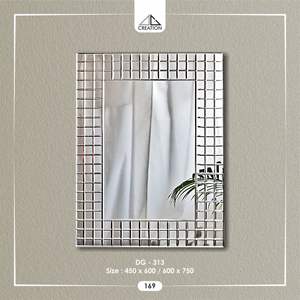 Espejo de Vanidad Elegante y Funcional con Azulejos Biselados, Apto para Sala de Estar, Pasillo, Dormitorio, Baño, Decoración Artística, Ecológico - Product Image 1