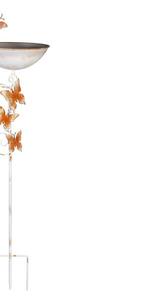 Bebedero y Comedero Decorativo de Metal para Pájaros con Diseño de Mariposa y Enredadera, Adorno para Jardín y Césped, Estilo Rústico, Cuenco para Arte de Jardín - Product Image 4