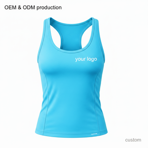 Camiseta Deportiva de Compresión para Mujer, Personalizada, con Mezcla de Elastano, Espalda Cruzada, Soporte Muscular, para Entrenamiento, OEM, ODM - Product Image 4
