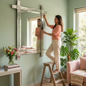 Espejo Decorativo de Pared Estilo Barroco Veneciano |   Espejo Decorativo de Estilo Antiguo de Lujo para Sala de Estar, Vestíbulo de Hotel y Decoración de Interiores del Hogar - Product Image 5