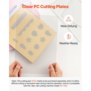 Plaques de découpe en polycarbonate transparent, lot de 6, 12,13 x 8,5 x 0,12 po, compatibles avec les tampons de découpe pour l'embossage - Product Image 2