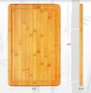Planche à découper en bois d'acacia à grain transversal, populaire, écologique, rectangulaire, accessoire de cuisine avec rainure pour les jus, style naturel - Product Image 1