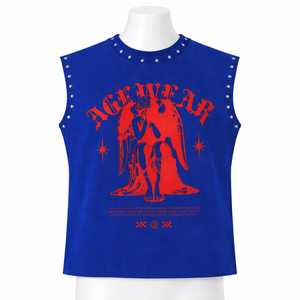 Camiseta Personalizada 100% Algodón, Corte Holgado, Impresión DTG, Camiseta Corta sin Mangas, Camiseta con Dobladillo Crudo, Chaleco para Hombre con Efecto Desgastado - Product Image 5