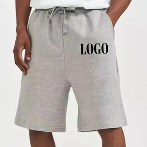 Short de sport en coton éponge français avec logo personnalisé pour hommes, vêtements de sport haute visibilité, taille élastique pour le basket-ball décontracté haut - Product Image 1