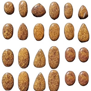 พลอยแจสเปอร์มารียัมธรรมชาติทรงคาโบชอง ลายดอกไม้แห่งความรัก ขัดเงา สำหรับทำเครื่องประดับ แหวน เสริมฮวงจุ้ย ทางศาสนา - Product Image 3