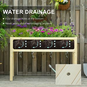 Fioriera Rettangolare da Giardino in Legno Pieghevole con Foro di Drenaggio 45.25FT X 22FT X 30FT per Hotel - Product Image 5