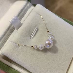 Flawless 3-4mm Round Freshwater Baby Small Pearl Beads 925 <b>Silver</b> <b>Necklace</b> with Clavicle <b>Chain</b> Fashionable Neck Wear - Product Image 3