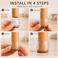 Couvre-pieds de table en PVC transparent, capuchons ronds pour pieds de chaise de 30 mm, protection du sol pour meubles