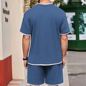 Diseña tu propio logotipo personalizado en algodón, ropa de playa con tu logotipo impreso, venta al por mayor, conjunto de 2 piezas de verano para hombre, alta calidad, nuevo. - Product Image 5