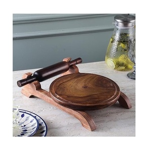 Juego de Cocina Chakla Belan de Latón Imperial y Madera Ecológica, Diseñado para Amasar Panes Planos, Pasteles, Masa de Pizza y Galletas - Product Image 4