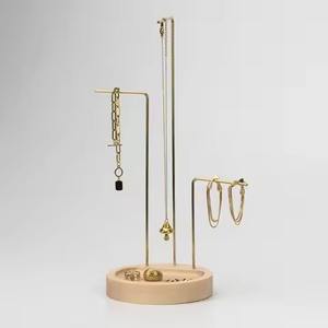 Soporte de Joyería de Metal Estilo Sólido con Diseño de Árbol para Collares y Pendientes - Product Image 1
