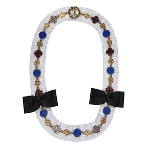 Ensemble de collier de maître maçon bleu roi avec broderie machine pour officiers de la Franc-Maçonnerie et maîtres artisans maçons - Product Image 6