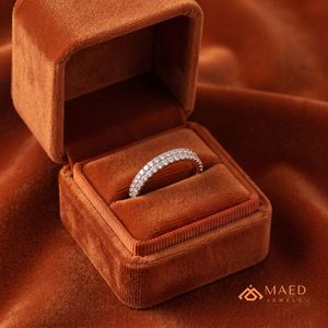 Anillo de Eternidad de Plata de Ley 925 con Moissanita, Anillo de Boda con Diamantes, Joyería Fina para Mujer, EE. UU. - Product Image 3