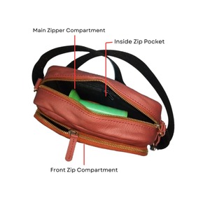 Luxury Minimalist Leather Women Belt Bag Compact Crossbody <b>Waist</b> Pack with Secure Flap Design Wholesale Supplier - Product Image 3