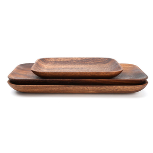 Assiettes carrées de service en bois d'acacia faites à la main, design minimaliste, finition polie, décoration de table, assiettes de service en bois de teck - Product Image 5