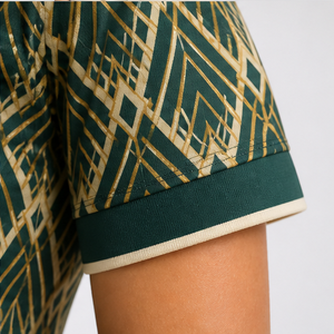 Polo pour femme personnalisé vert forêt à motif losanges dorés, séchage rapide, respirant, manches courtes, uniforme d'équipe de golf WPS-0767 - Product Image 5