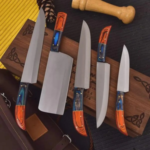 LEGACY BLADES 5-Piece Carbon Steel Chef <b>Knife</b> <b>Set</b> with Wooden Handles Ambidextrous Design Durable & Sustainable Construction - Product Image 1