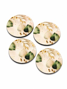 Luxury <b>Square</b> MDF Enamel Coaster Set With Decorative Metallic Finish For Home <b>Bar</b> And Coffee <b>Table</b> Decoration - Product Image 3