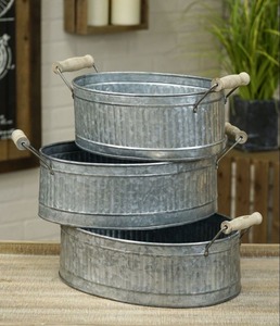 Modern Galvanized Garden <b>Planter</b> <b>Box</b> for Living Room Plants and Decorative Home Balcony Decoration Purpose - Product Image 6
