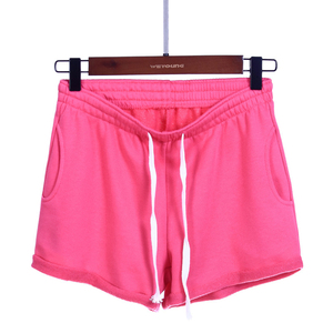 Shorts Deportivos para Mujer con Dobladillo sin Rematar, Cintura con Cordón Ajustable y Bolsillos, Corte Casual, Talle Medio, Estilo Regular, Color Sólido, Tela Transpirable - Product Image 3