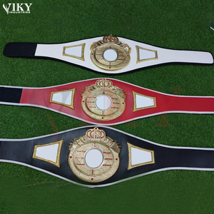Ceinture de championnat sur mesure, design couronne, fabrication directe d'usine, sangles en cuir multicolores, plaqué or, pour boxe, lutte, MMA - Product Image 2