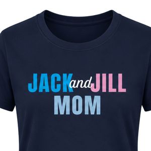 Camiseta gráfica Jack and Jill Mom para mujer, camiseta de manga corta con cuello redondo de mezcla de algodón, Top informal cómodo y a la moda con estampado personalizado - Product Image 3