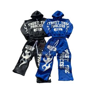 ชุดวอร์มผ้าฝ้าย 100% แบบหนา ปักลายแบบดิสเทรส พร้อมสกรีน พิมพ์ลาย  รับสั่งทำตามแบบ  ปรับแต่งได้เต็มที่ - Product Image 1